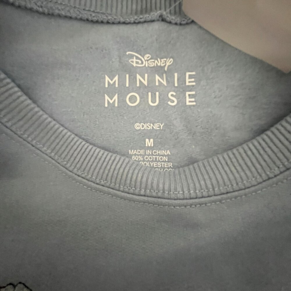 BNWT Disney Minnie Mouse floral Crewneck Sweatshirt (M) in Dusty Blue - Picture 3 of 3